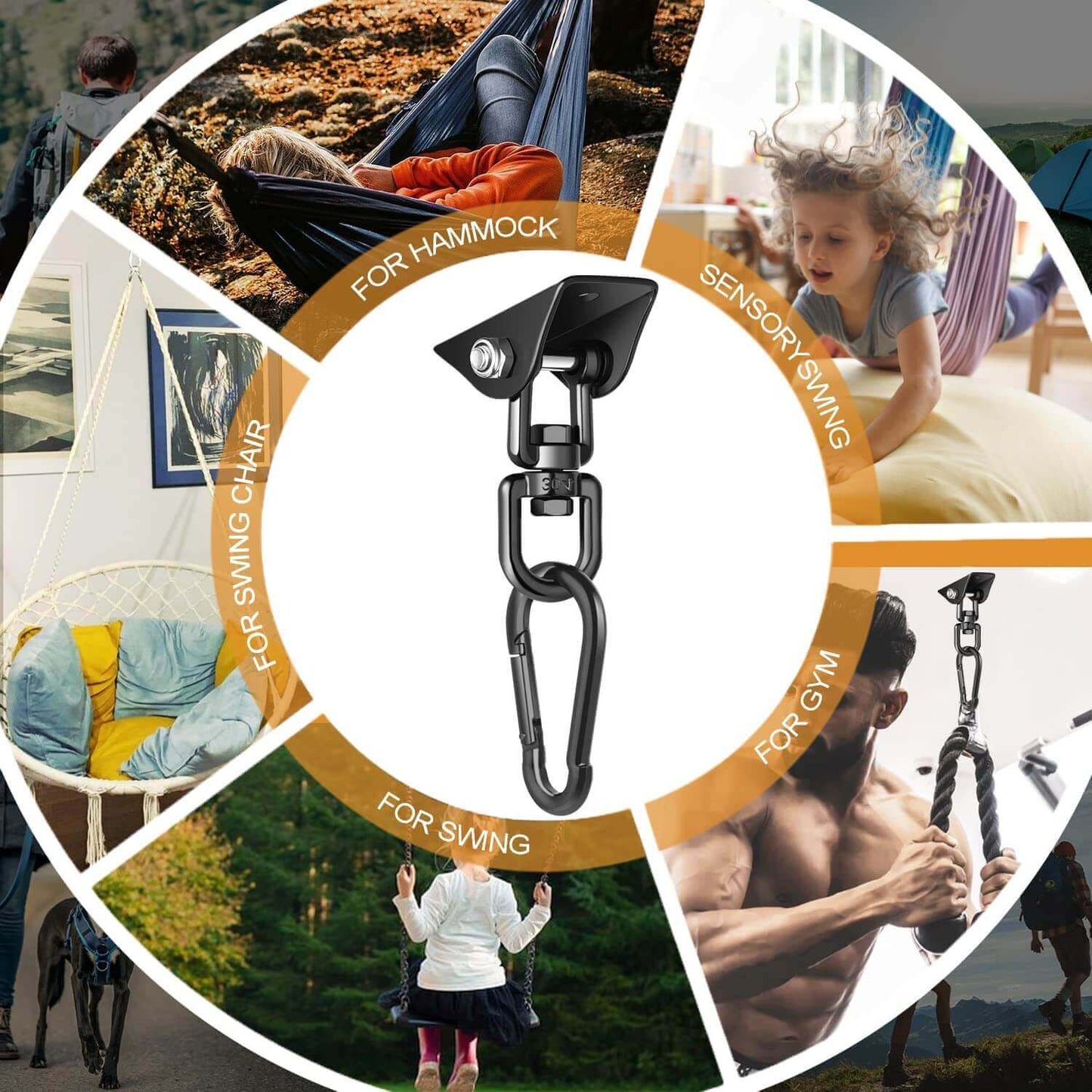 SensoryHarbor™-sensory swing suspension kit(can rotate 360 degrees)
