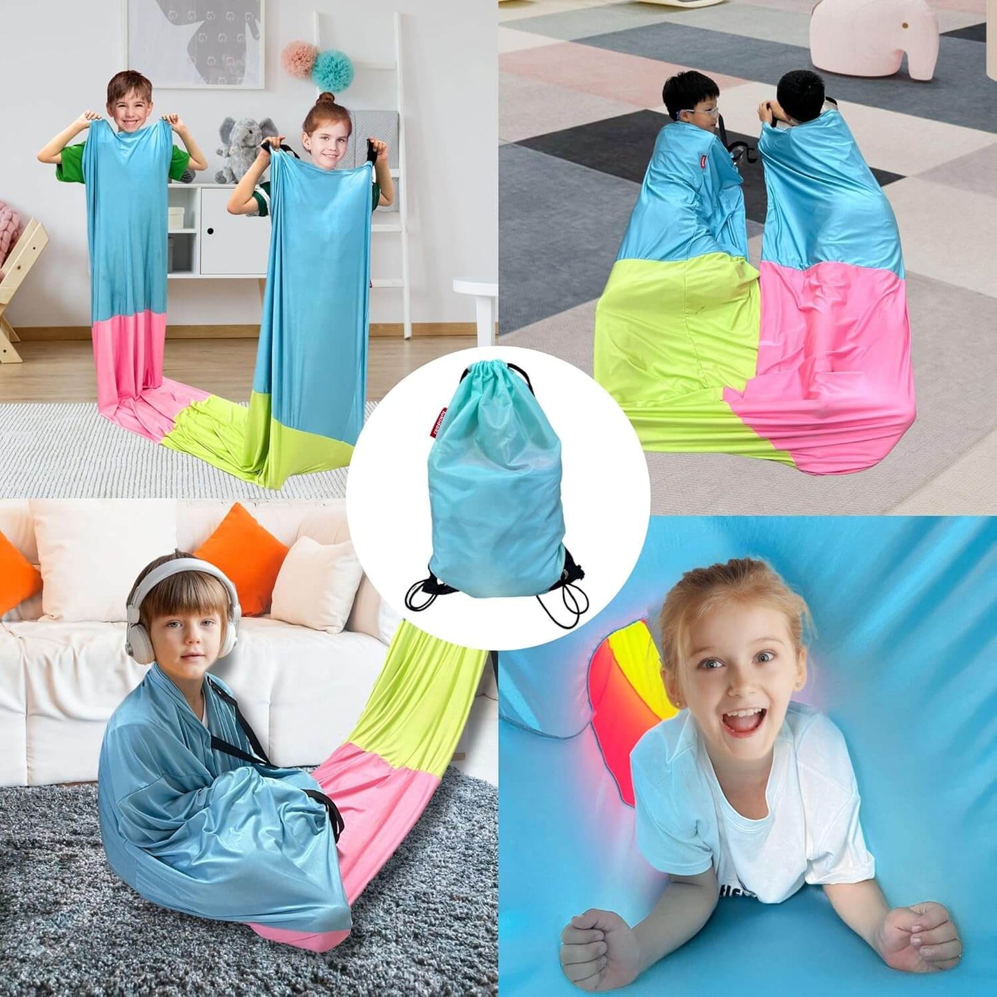 Calming Sensory Compression Tunnel for Kids with Autism, ADHD & SPD | SensoryHarbor™