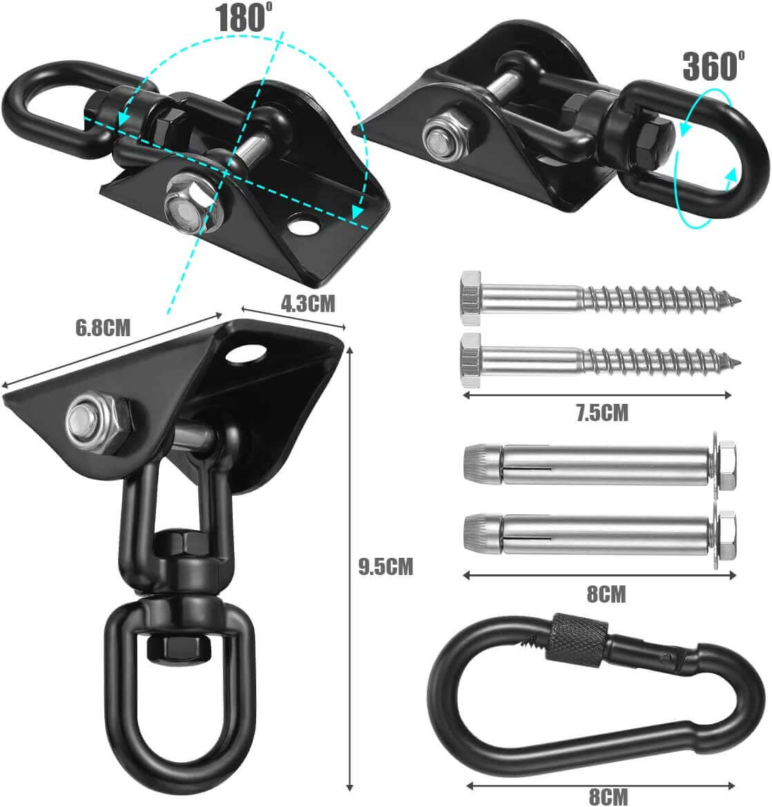 SensoryHarbor™-sensory swing suspension kit(can rotate 360 degrees)