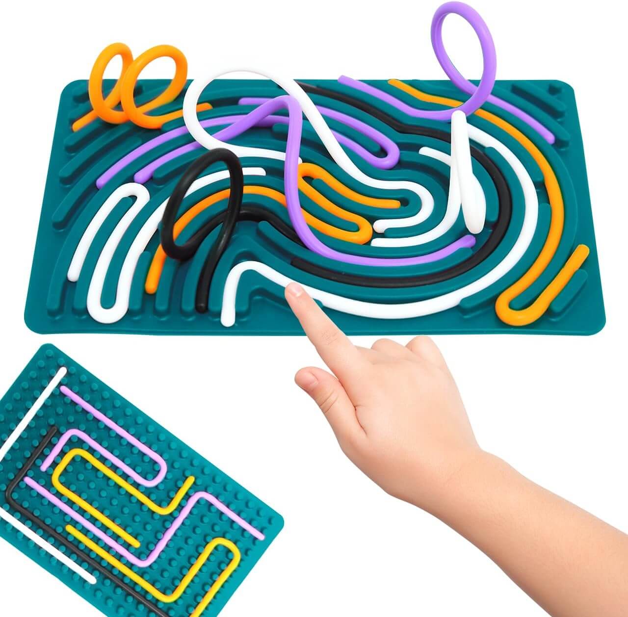 IETWATE 2 Pezzi Giochi Sensoriali Autismo, Sensory Activity Board Double Face, Silicone Fidget Toys con Borsa da Viaggio, Giocattolo Sensoriale con 31 Cordoncini in Silicone, per Bambini dai 3 Anni IETWATE 2 Pezzi Giochi Sensoriali Autismo, Sensory Activity Board Double Face, Silicone Fidget Toys con Borsa da Viaggio, Giocattolo Sensoriale con 31 Cordoncini in Silicone, per Bambini dai 3 Anni