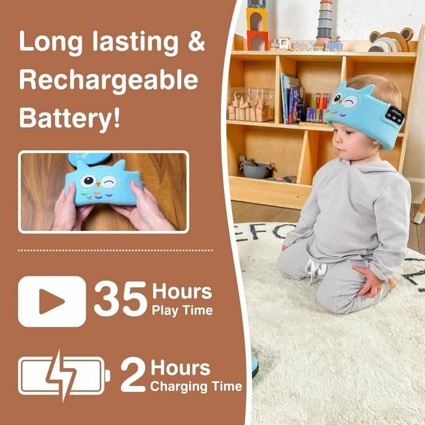 Calming Premium Animal Sleep Headphones for Kids with Autism & ADHD
