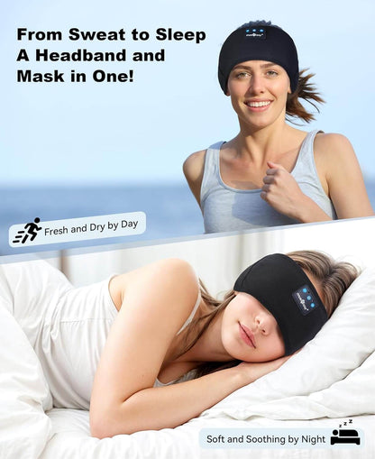 Relaxing Bluetooth Sleep Headband – Headphones & Eye Mask in One