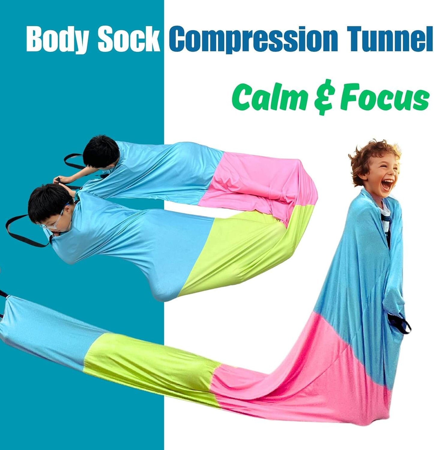 Calming Sensory Compression Tunnel for Kids with Autism, ADHD & SPD | SensoryHarbor™